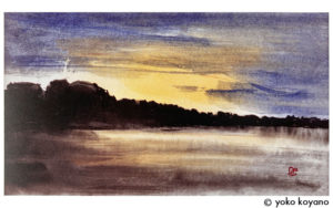 小谷野洋子「夕焼けのガンガ」