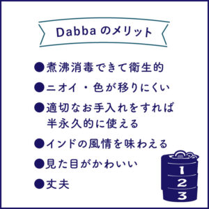 ダッバーのメリット　ダッバー　Dabba　インドのステンレス弁当箱　ダッバーワラ