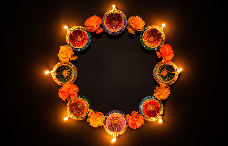 ディワリ　Diwali　インドのお正月　インド料理ムンバイ　Mumbai　diya　ディヤ
