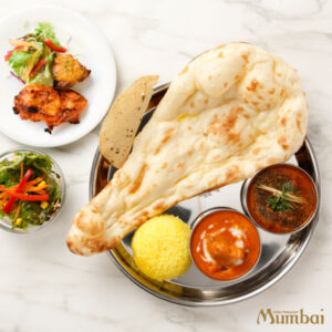 BBQ＆ダブルカレーセット　バターチキン　ブラックペッパーチキン　骨なしタンドリーチキン　フィッシュティッカ　インド料理ムンバイ　Mumbai　インド大使館御用達　インドカレー　ランチ　ディナー　テイクアウト　東京　九段下　丸の内　四ツ谷　四谷　横浜　みなとみらい